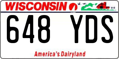 WI license plate 648YDS