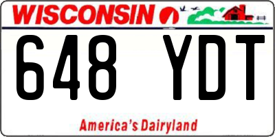 WI license plate 648YDT