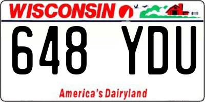 WI license plate 648YDU