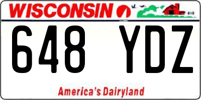 WI license plate 648YDZ