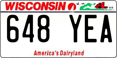 WI license plate 648YEA