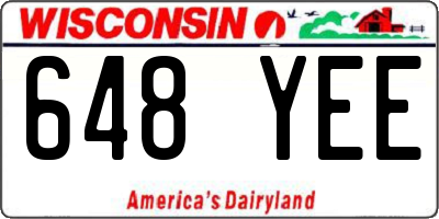 WI license plate 648YEE