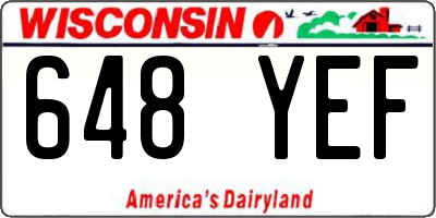 WI license plate 648YEF