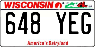 WI license plate 648YEG