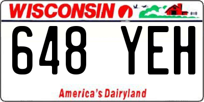 WI license plate 648YEH