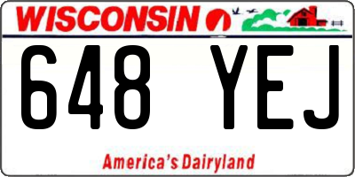 WI license plate 648YEJ
