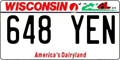 WI license plate 648YEN