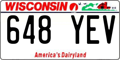 WI license plate 648YEV
