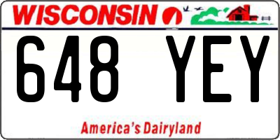 WI license plate 648YEY