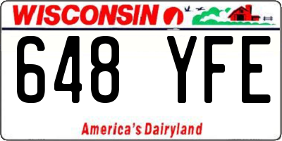 WI license plate 648YFE