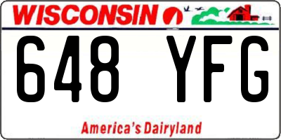WI license plate 648YFG