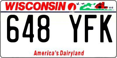 WI license plate 648YFK