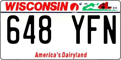 WI license plate 648YFN