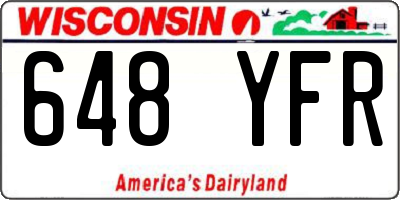 WI license plate 648YFR