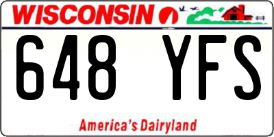 WI license plate 648YFS