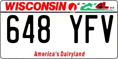 WI license plate 648YFV