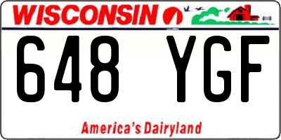 WI license plate 648YGF