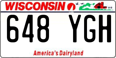 WI license plate 648YGH