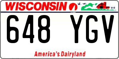 WI license plate 648YGV