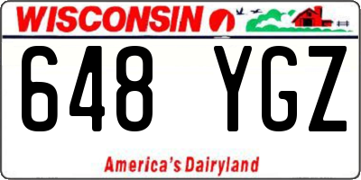 WI license plate 648YGZ