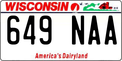 WI license plate 649NAA