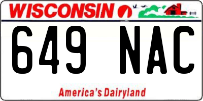 WI license plate 649NAC