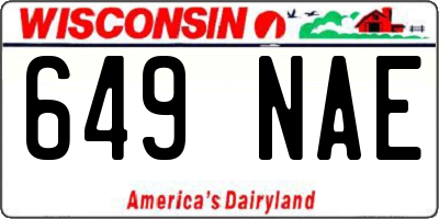 WI license plate 649NAE