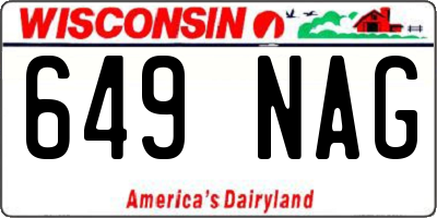 WI license plate 649NAG