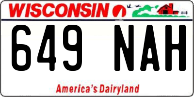 WI license plate 649NAH