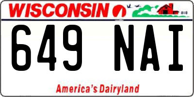 WI license plate 649NAI