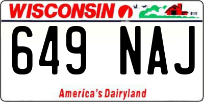 WI license plate 649NAJ