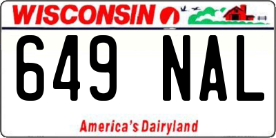 WI license plate 649NAL