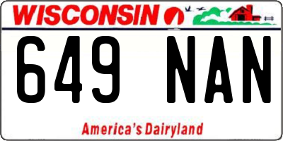 WI license plate 649NAN