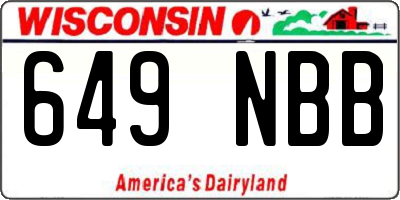WI license plate 649NBB