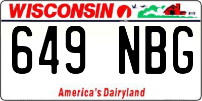 WI license plate 649NBG