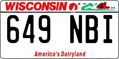 WI license plate 649NBI