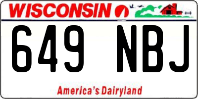 WI license plate 649NBJ