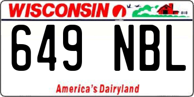 WI license plate 649NBL