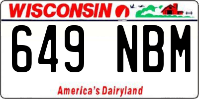 WI license plate 649NBM