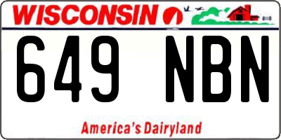 WI license plate 649NBN
