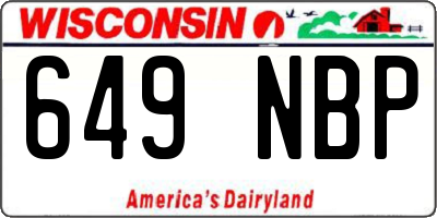 WI license plate 649NBP