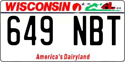 WI license plate 649NBT