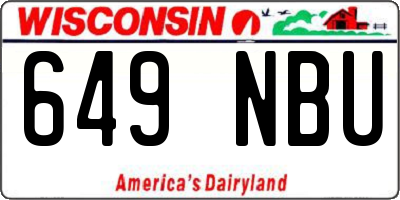 WI license plate 649NBU