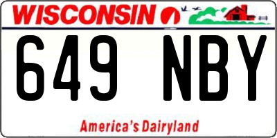 WI license plate 649NBY