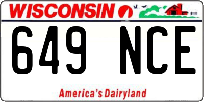WI license plate 649NCE