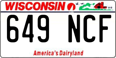 WI license plate 649NCF