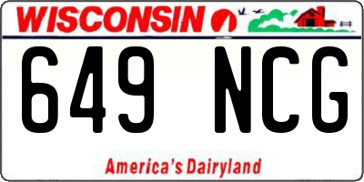 WI license plate 649NCG