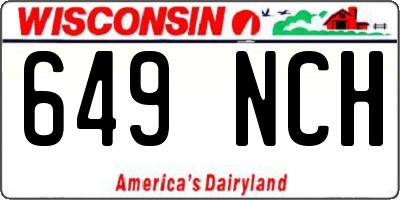 WI license plate 649NCH