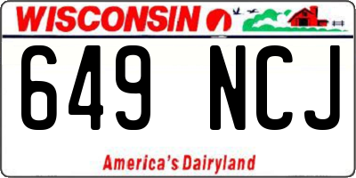 WI license plate 649NCJ