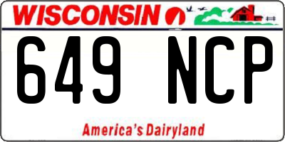 WI license plate 649NCP